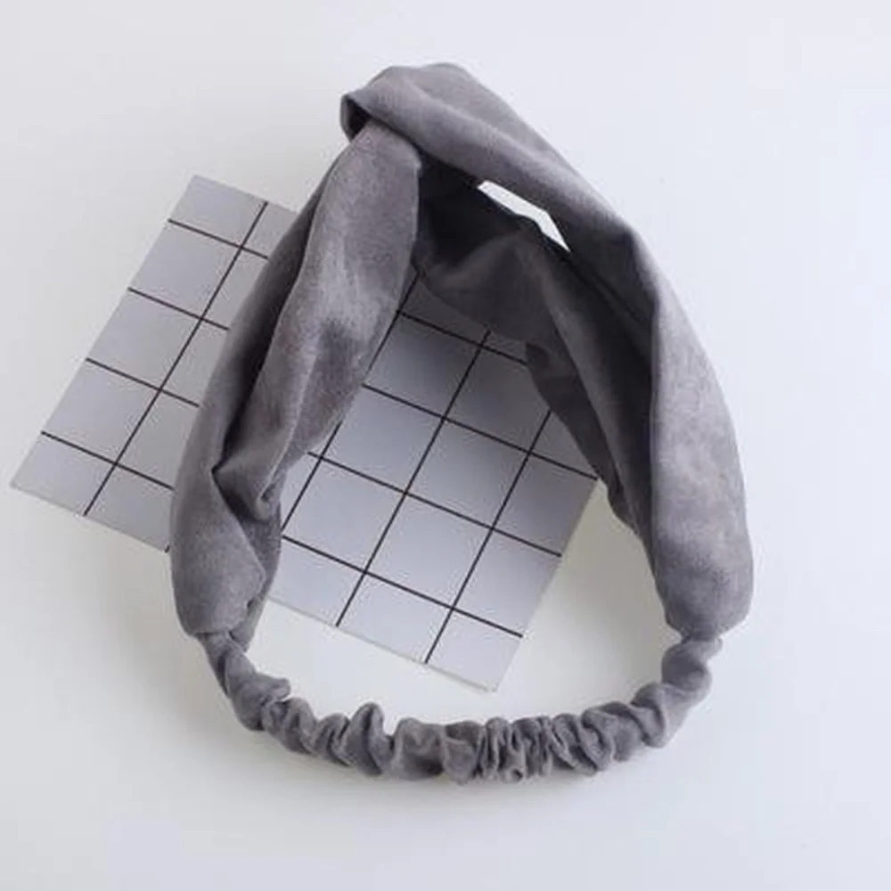 3 solid front twist headband/wraps